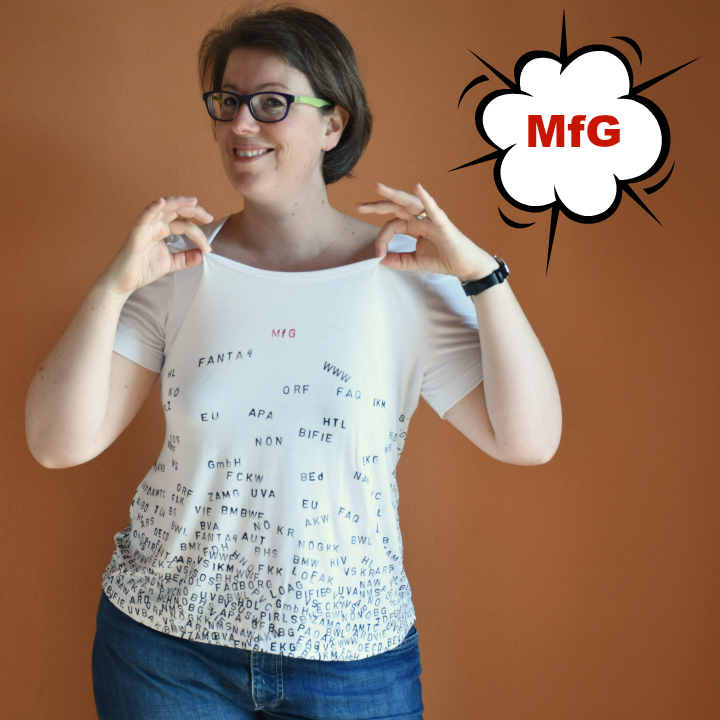 MfG von Fanta4, eigene Abkürzungen auf ein Shirt gedruckt