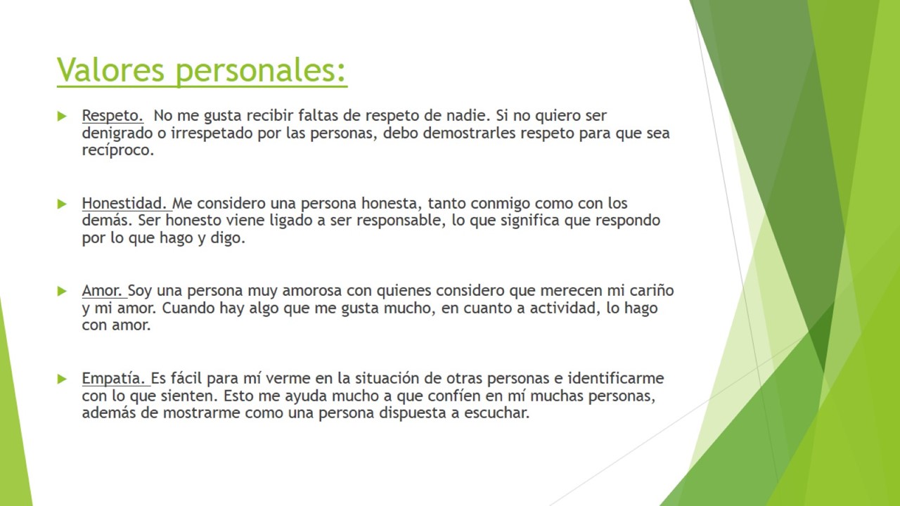 Los Valores En Un Proyecto De Vida