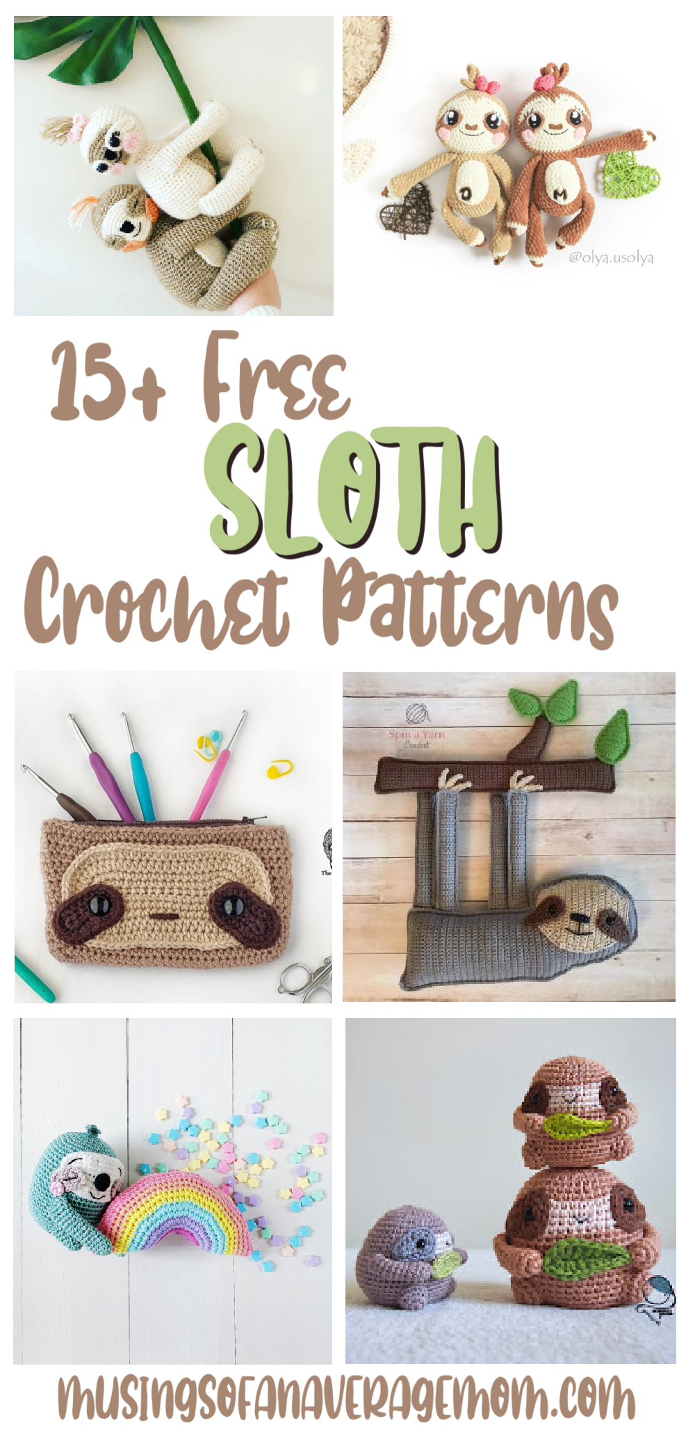 Musings of an Average Mom: Free Sloth Crochet Patterns