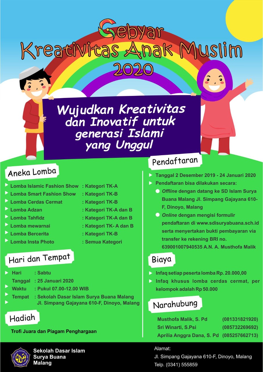 Gebyar Kreativitas Anak Muslim 2020 Sd Islam Surya Buana