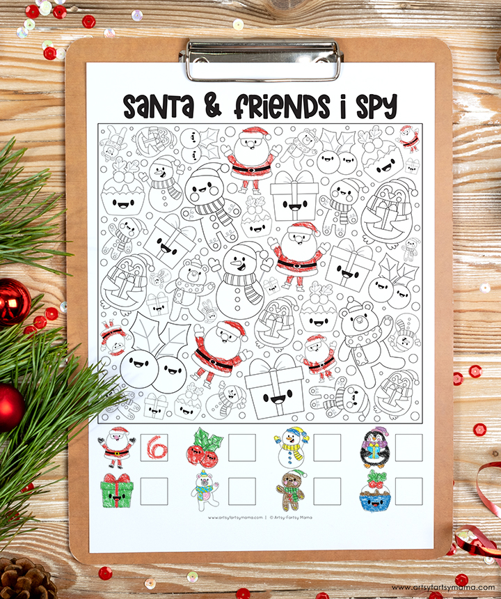 Free Printable Santa I Spy Worksheet