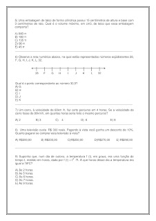 prova de matematica 3 ano ensino medio com gabarito