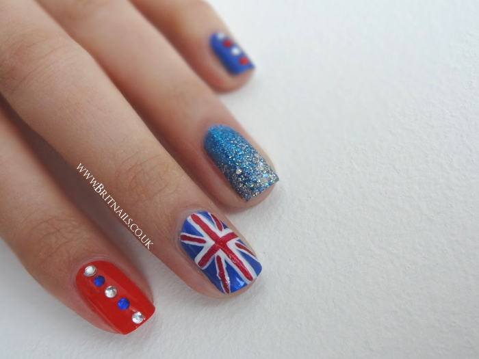 Diamond Jubilee nail art Brit Nails