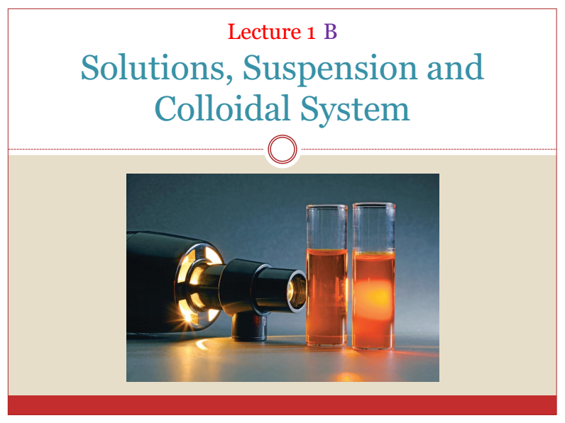 Solutions, Suspension and Colloidal System Science SlideShow