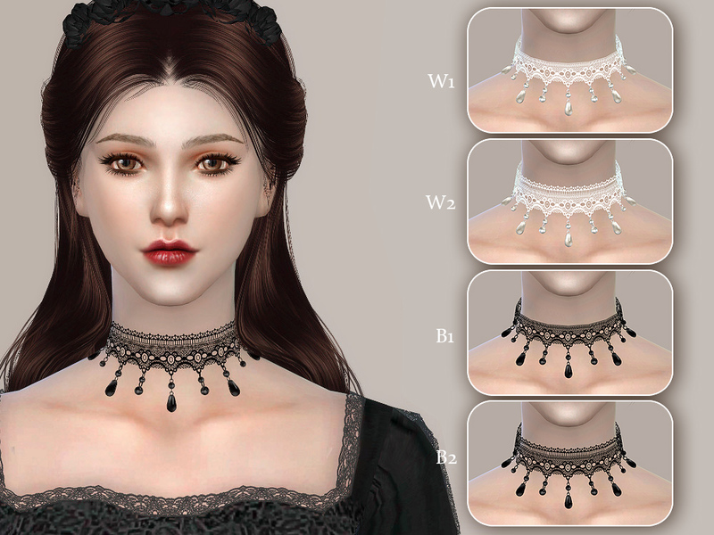 Sims 4 CC's The Best Lace collar by