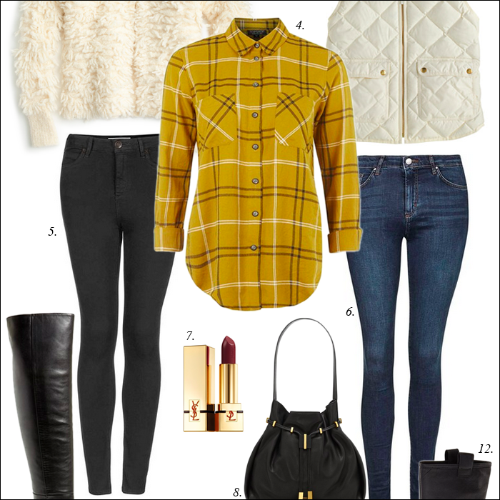 riding boots, skinny jeans, plaid, fall, mustard yellow, burgundy