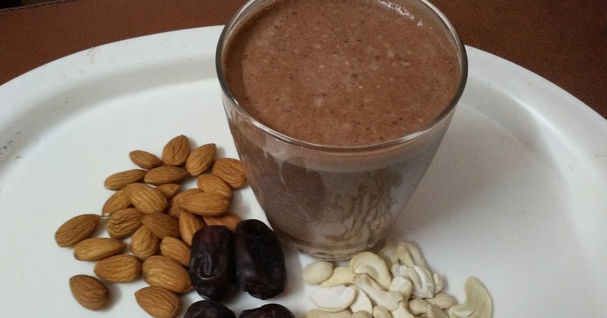 Healthy Chocolate Milkshake Chocolate Milkshake with Almonds Cashews