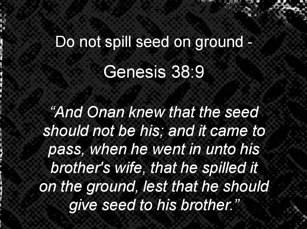 Spilling Seed Bible Masturbation 39