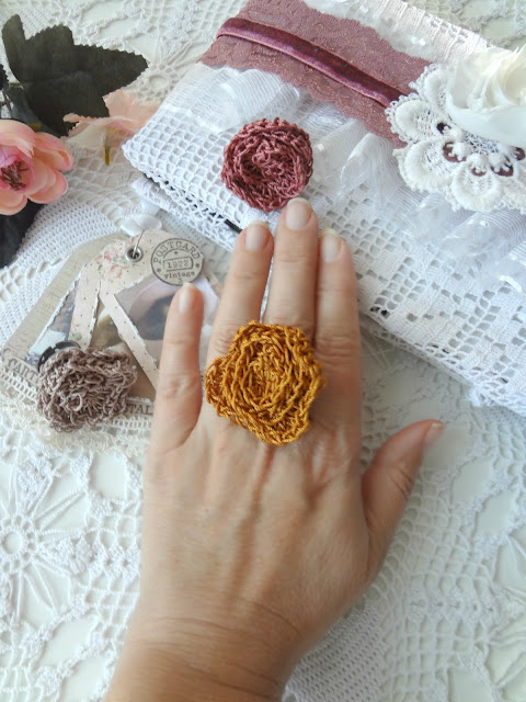Crochet Rose Ring - free pattern