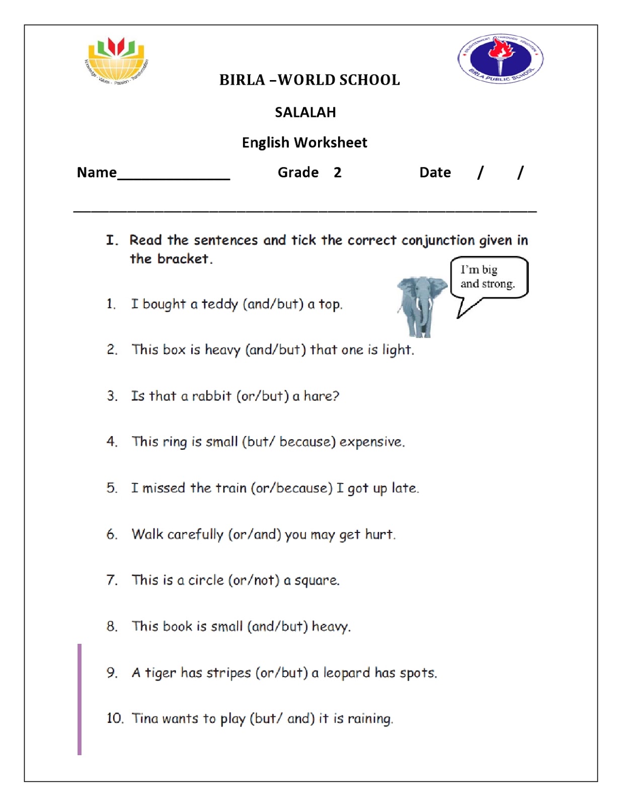 Birla World School Oman: Homework for Grade 2B on 21/1/16