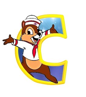 Alfabeto de personajes Disney con letras grandes C Chip. 