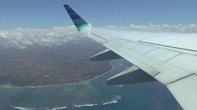 Flight departure from Lombok Airport