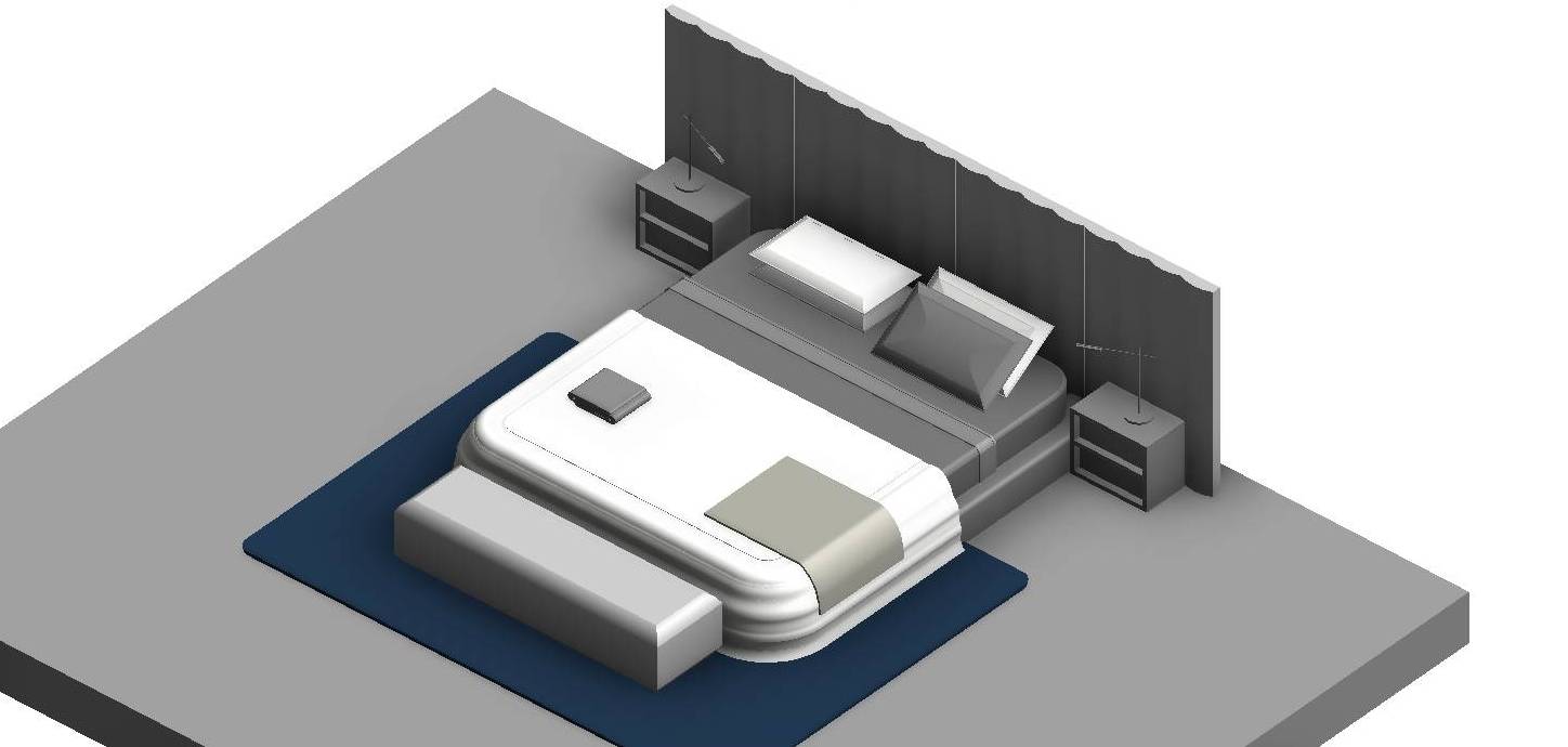 Modern Furniture in Revit Revit Modern Bed Models TEST.CADNEEDS