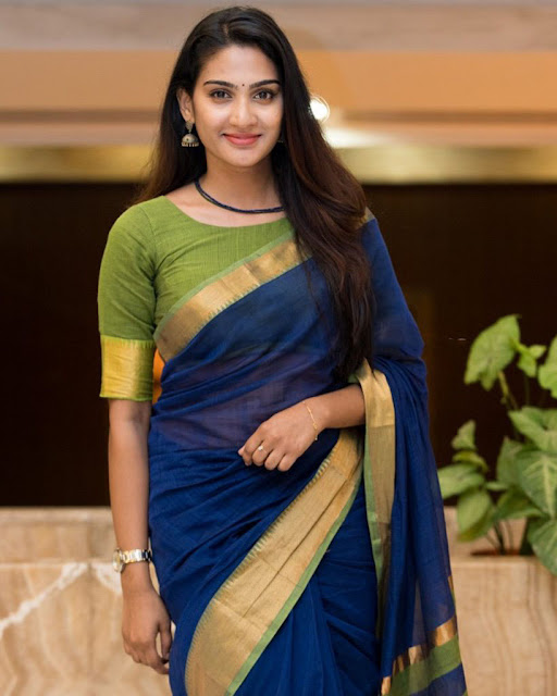 Tamil Actress Aditi Ravi Latest Images In Saree 2