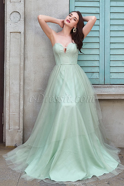 Sexy Green Corset Elegant long Party Evening Dress