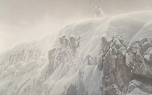 Роберт Бейтмэн / Robert Bateman Arctic Cliff - White Wolves