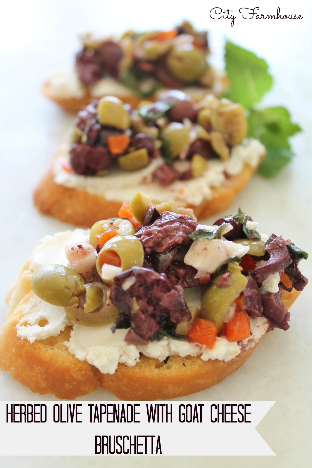 Herbed Olive Tapenade With Goat Cheese Bruschetta & Giveaway! City