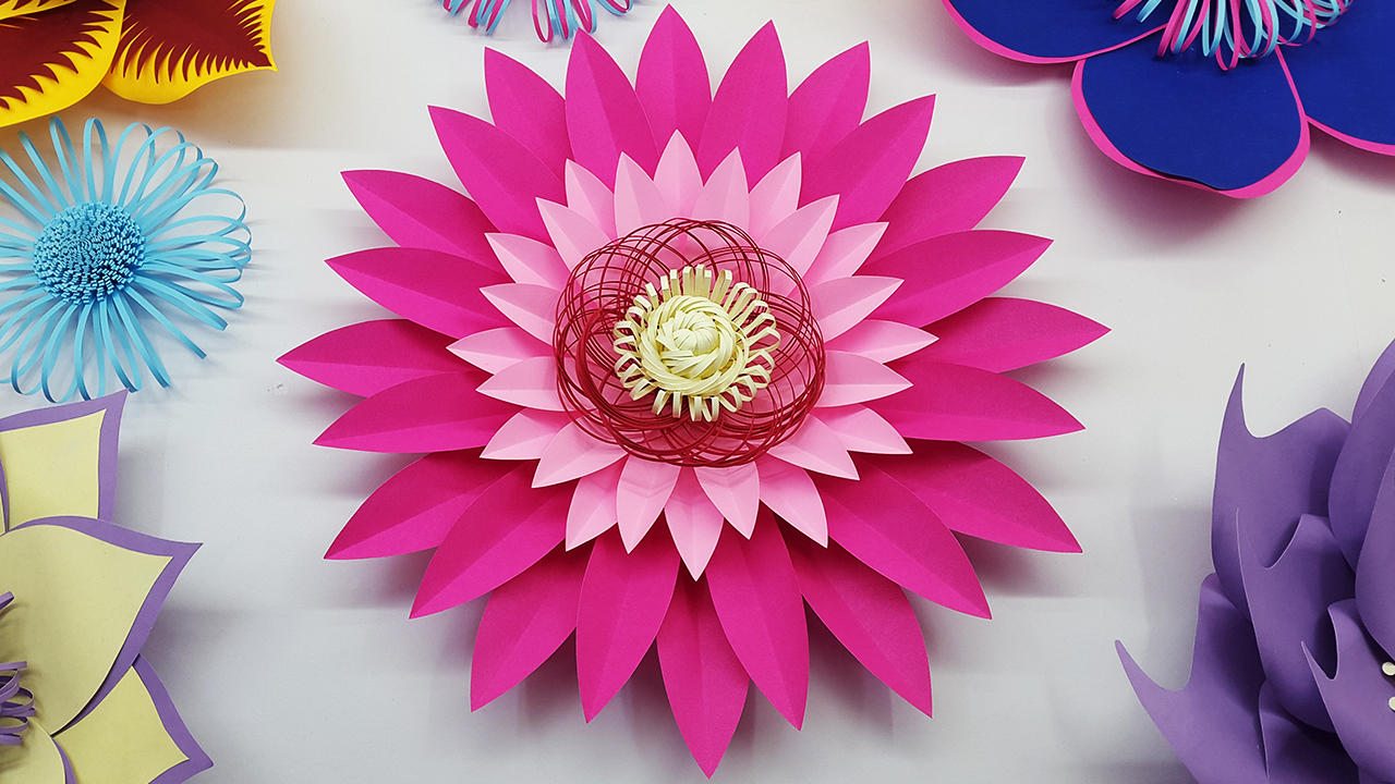 Paper Flower Backdrop Paper Flower Template Diy Paper Paper Flower Riset