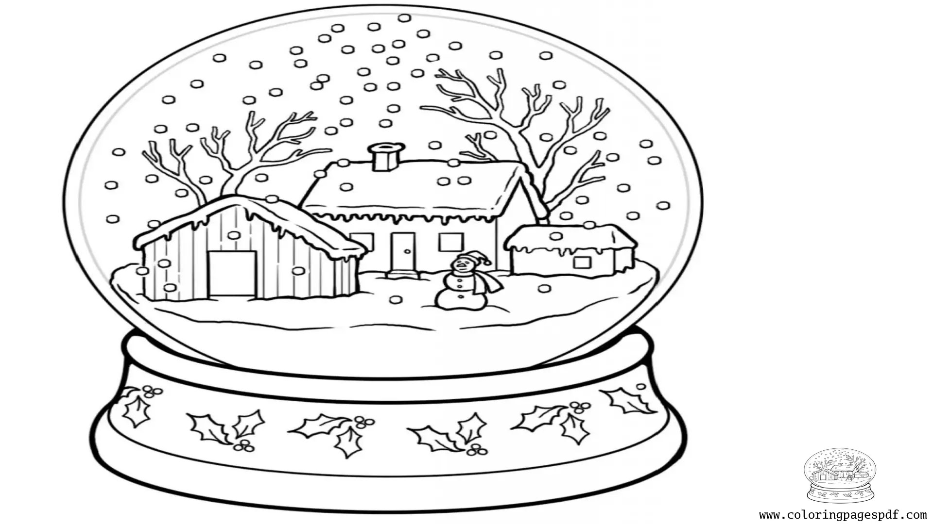 Coloring Page Of A Christmas Snowball
