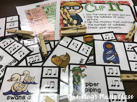 Christmas Music Workstations that are fun, engaging and easy on you are discussed in this blog post.  Puzzles, dabbers, snowballs and ice cube trays can all become awesome centers for the students in your music classroom.