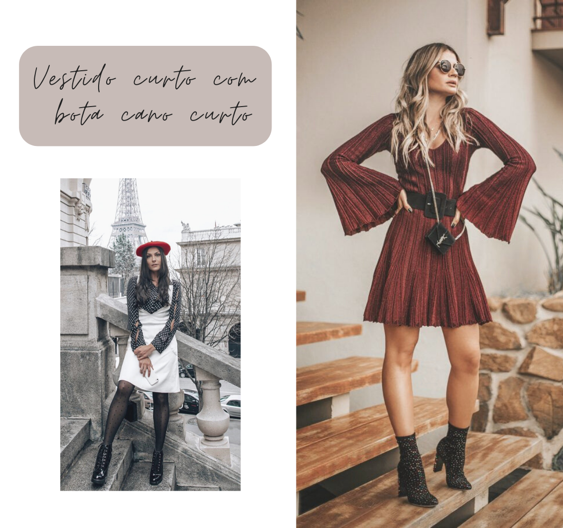 vestido com botinha cano curto