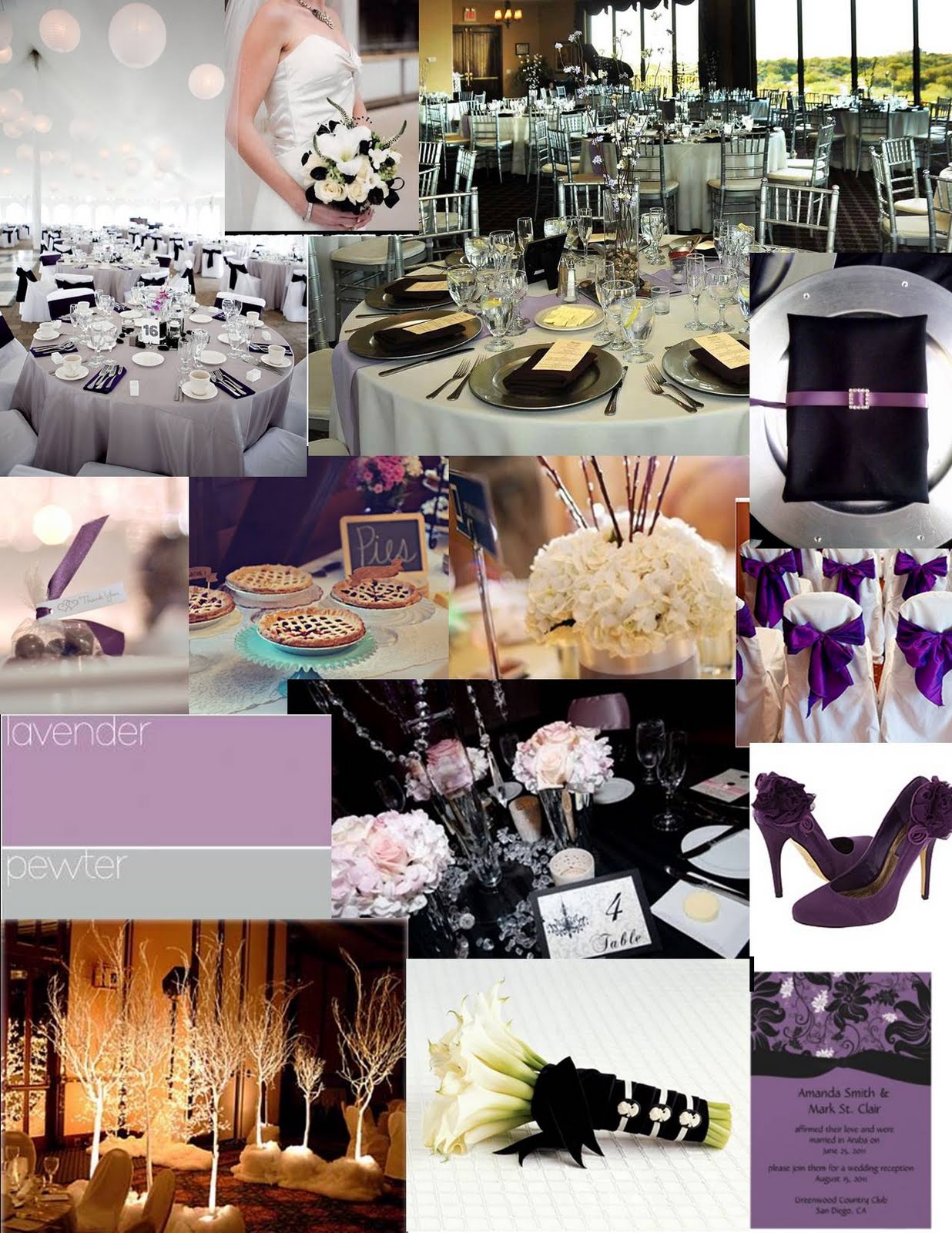 Love Blooms Wedding & Event Design Inspiration Lavender, Pewter & Black