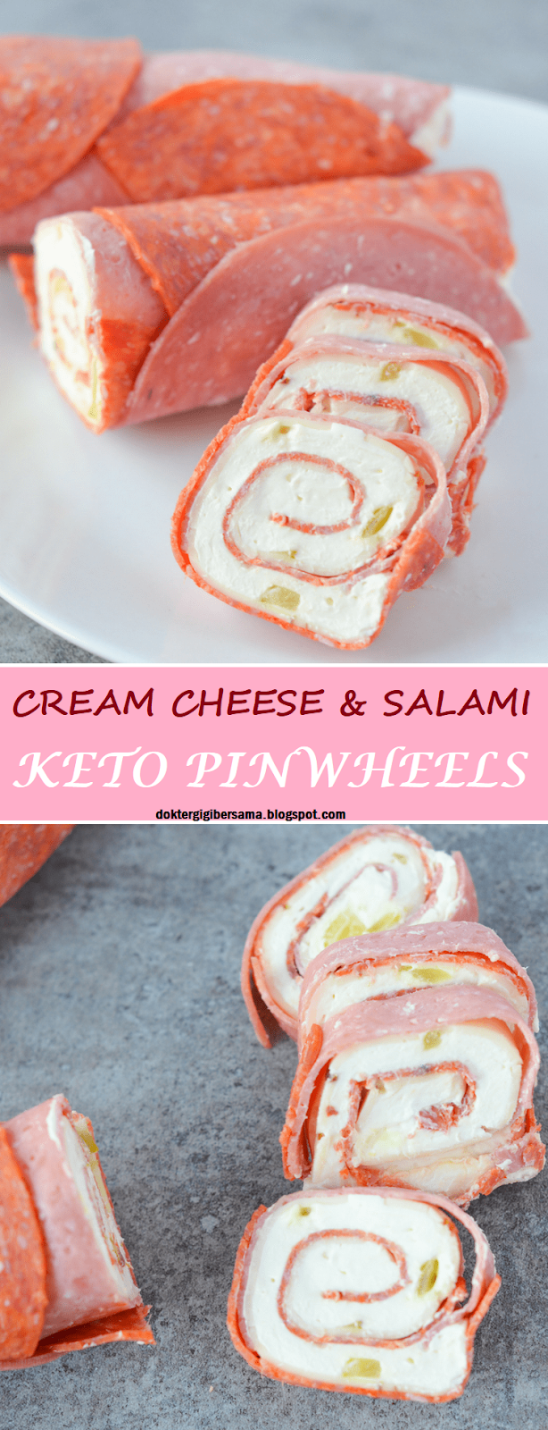 CREAM CHEESE & SALAMI KETO PINWHEELS