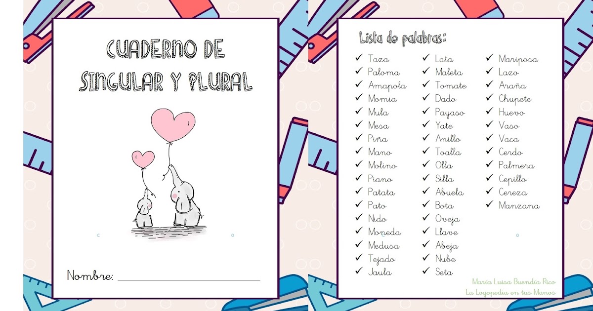 Cuaderno del singular y el plural (Impreso)