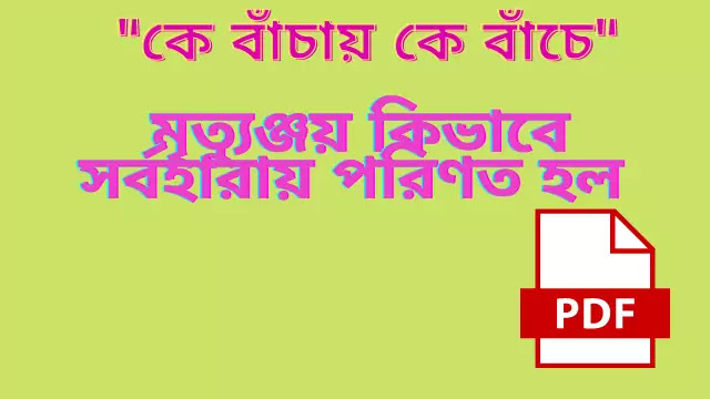 মৃত্যুঞ্জয়ের ক্রম পরিবর্তন "কে বাঁচায় কে বাঁচে গল্প অবলম্বনে লেখা | মৃত্যুঞ্জয় কিভাবে সর্বহারায় পরিণত হল | 