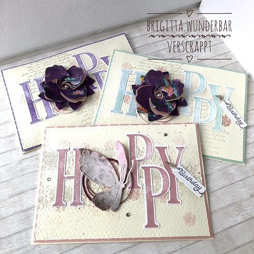 Wunderbar Verscrappt: Geburtstagskarten in Pastell