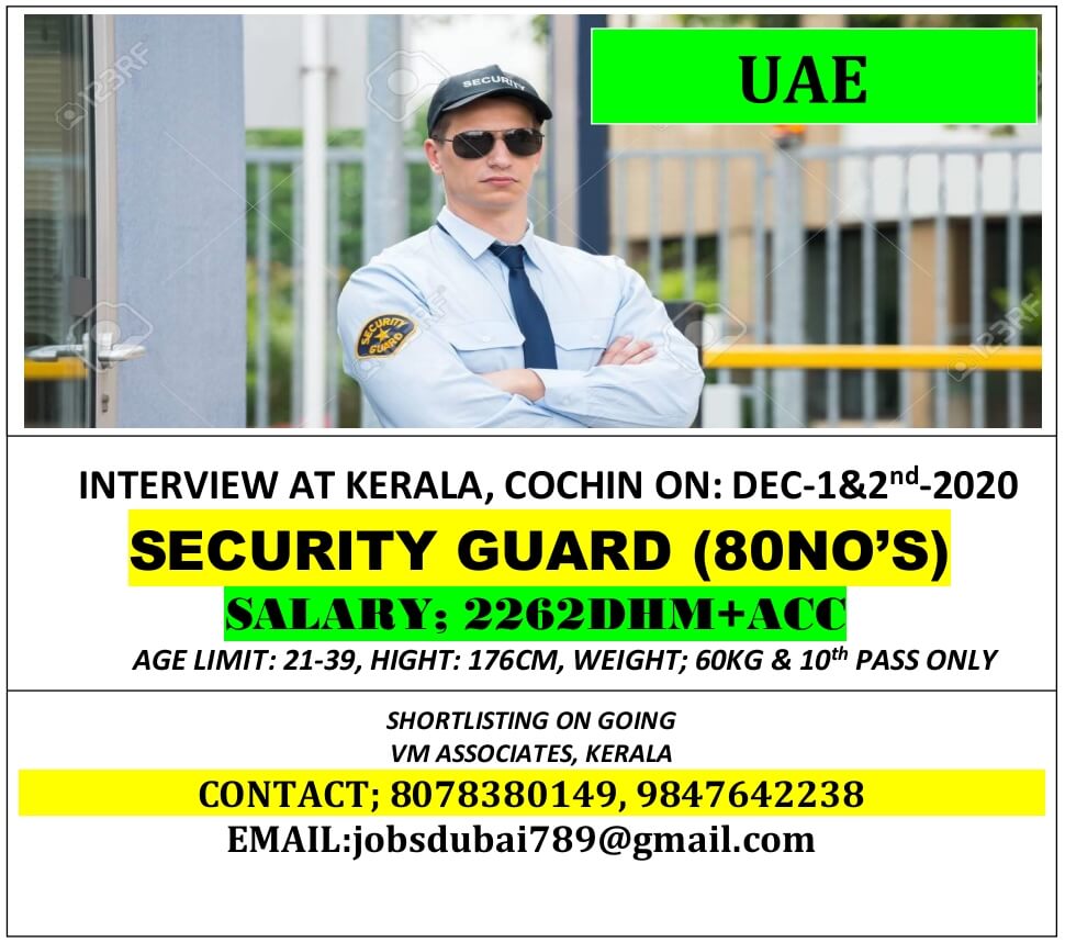 Security Guard Job Vacancy In UAE 2020