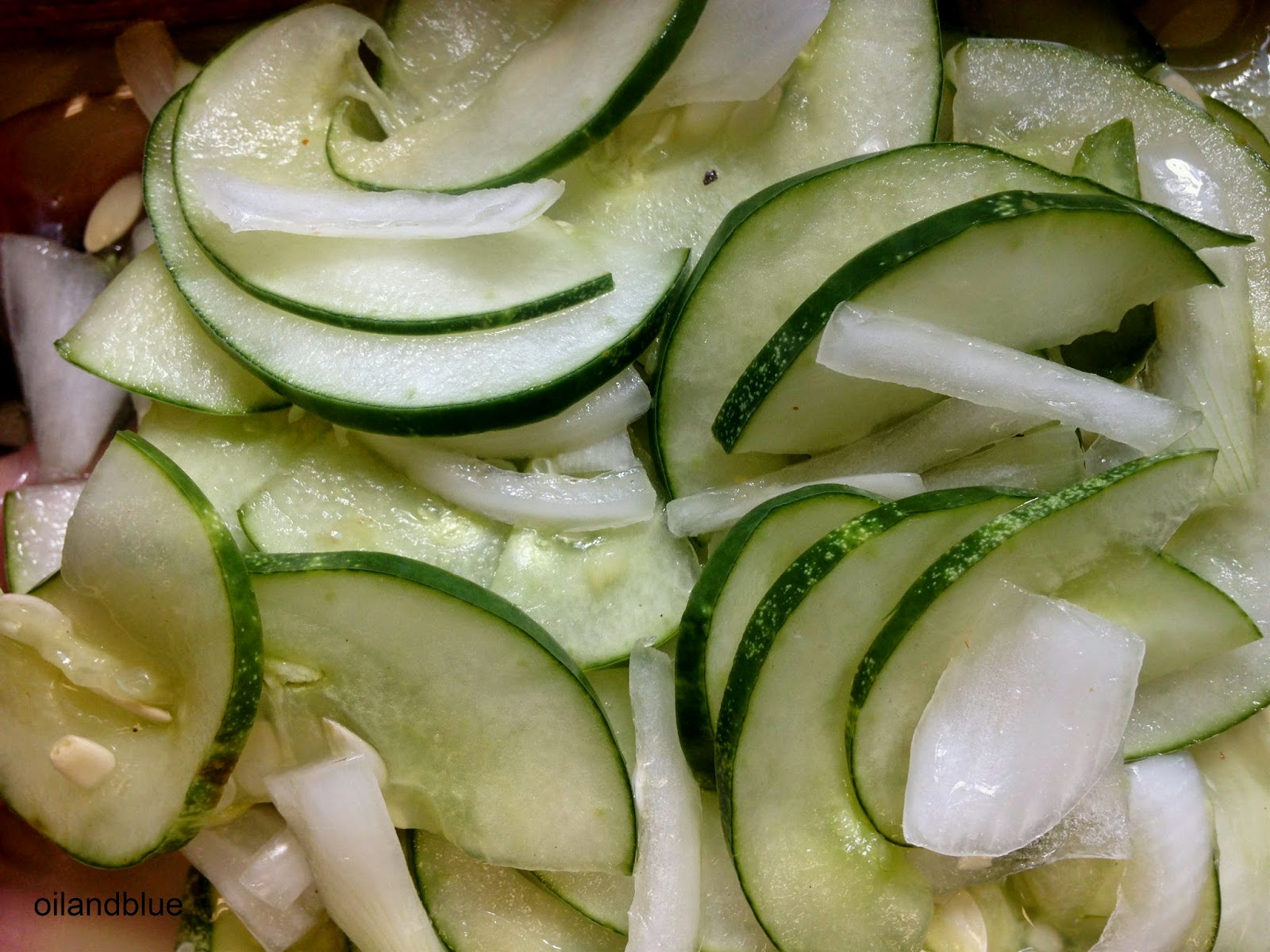 http://oilandblue.blogspot.com/2014/08/fresh-fast-cucumber-garlic-salad.html