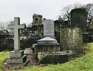 Graves at New Calton Burial Ground, overlooked by the Watchtower by Kevin Nosferatu for the Skulferatu Project