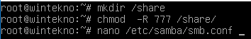 membuat folder untuk sharing file pada samba