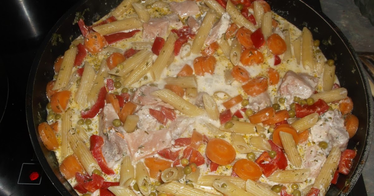 Hartz IV-Rezepte und bezahlbare Gesundheitstipps: Nudel-Lachs-Gemüse-Pfanne