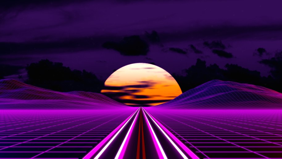 Sunset, Synthwave, Retrowave, Horizon, Digital Art, 4K, #79 Wallpaper