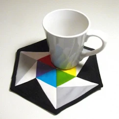 hexagon color wheel mug rug one