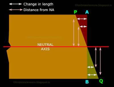 change in length of any fibre is proportional to the distance of that fibre from the neutral axis