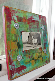 Colorful DIY Frame from Thrift Store Checker Board