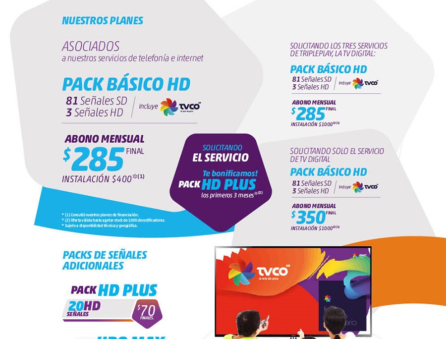 Señales ¡Mirá Cablevisión! Ofrece TV SD+HD por solo 40 extra