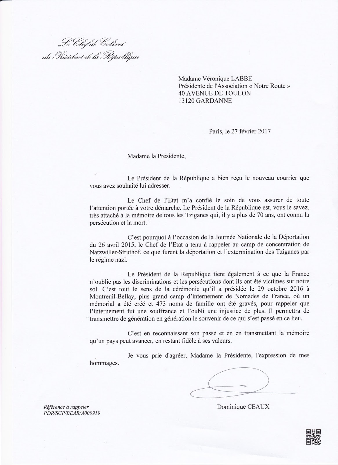 NOTRE ROUTE Amaro Drom Réponse de