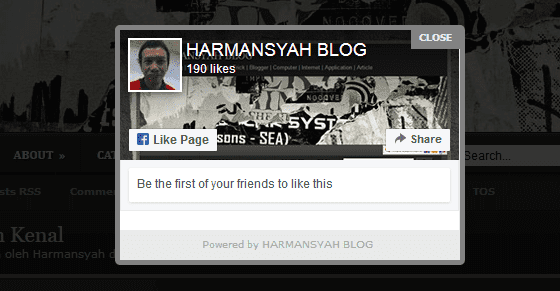 Membuat Like Box FansPage Facebook Pop Up Melayang - Blogger