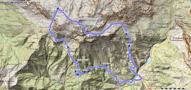 Mapa de la Ruta a la Torre Bermeja desde Posada de Valdeón