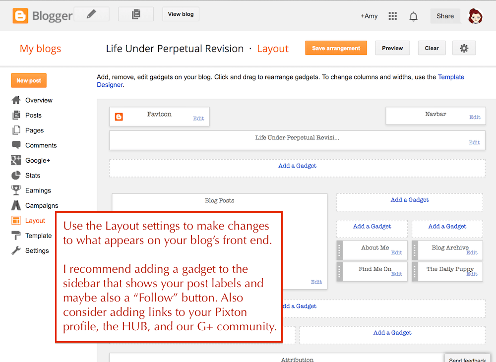 Layout option in Blogger Layout option in Blogger