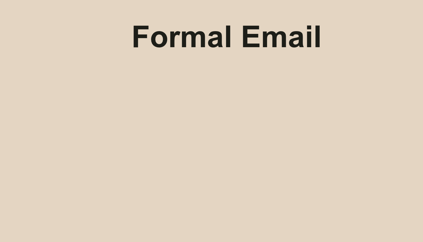 Web Designing & Development: How to write Formal Email