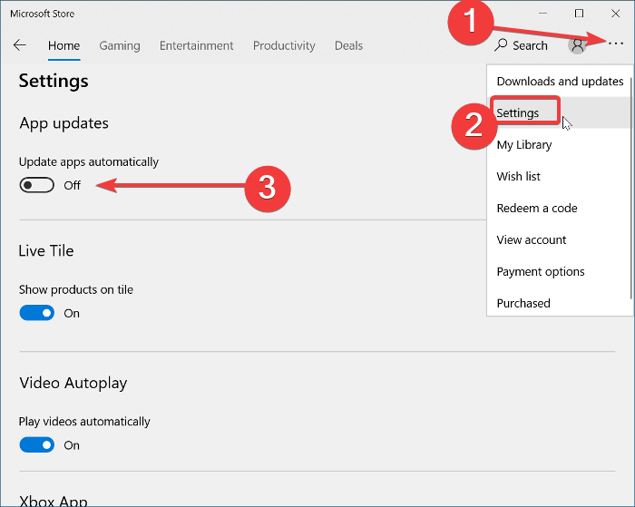Deshabilitar actualizaciones automáticas para aplicaciones de Microsoft Store