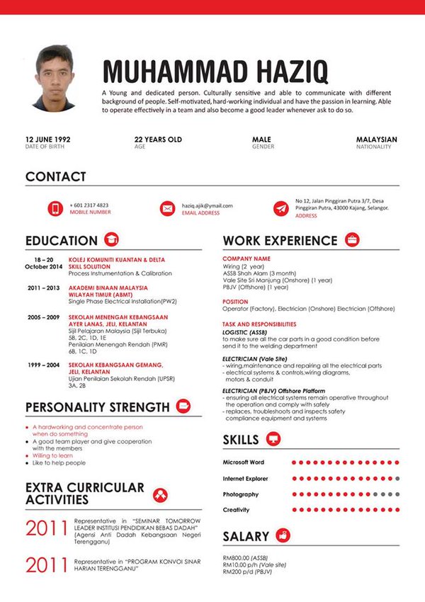 resume sample malaysia 2022