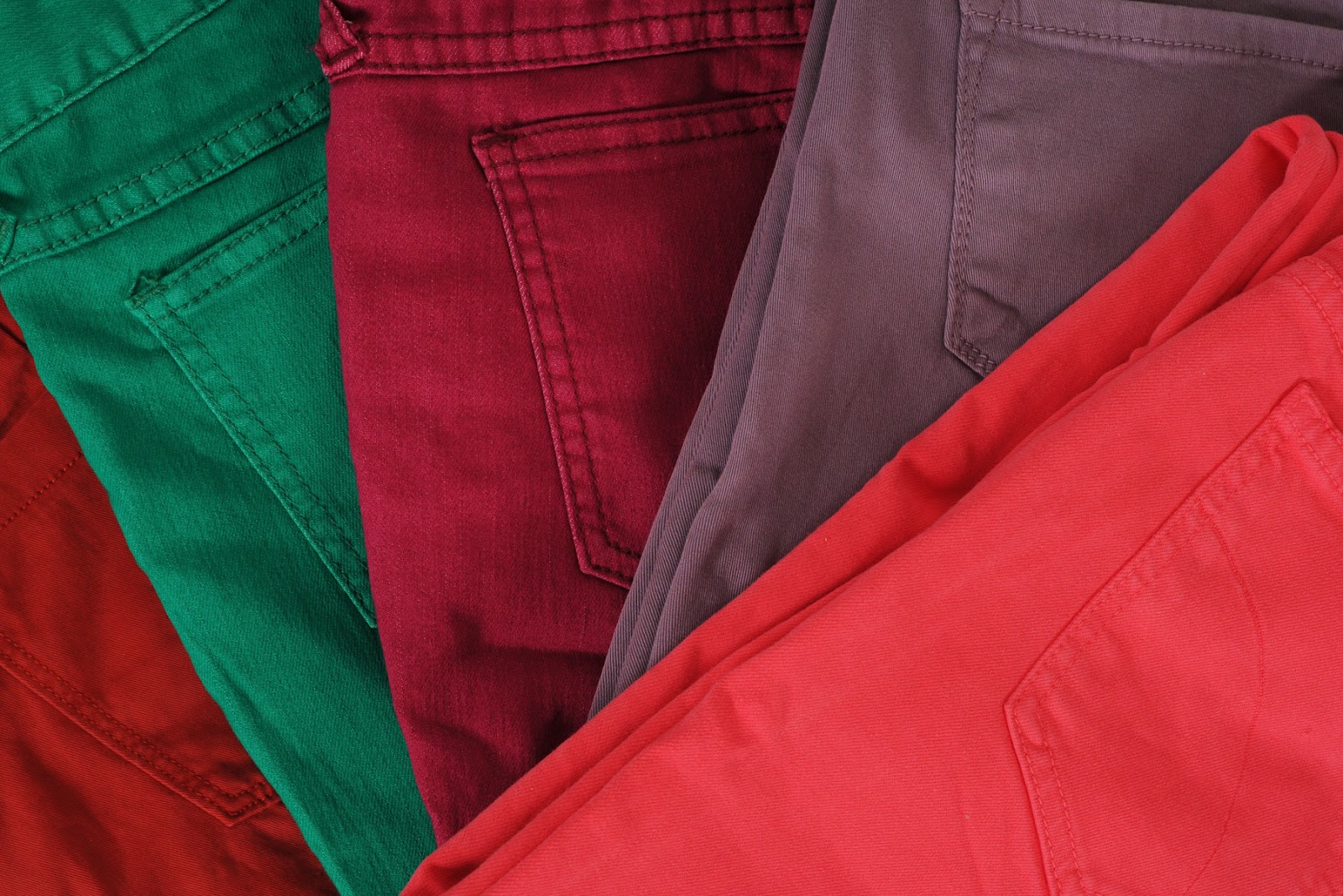 Red Ribbon Colored Denim