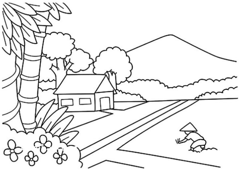 Gambar Pemandangan : Sketsa Gambar dan Teknik Mewarnainya dengan Benar