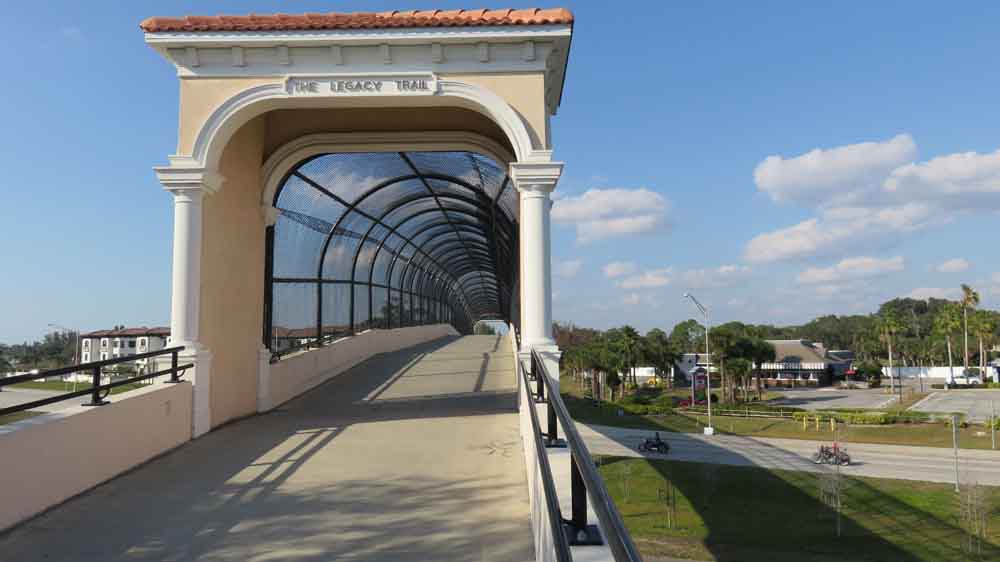View from Legacy Trail Bridge over Route 41 Bypass, Venice Florida